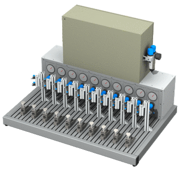 Prüfstand zur Dichtheitskontrolle